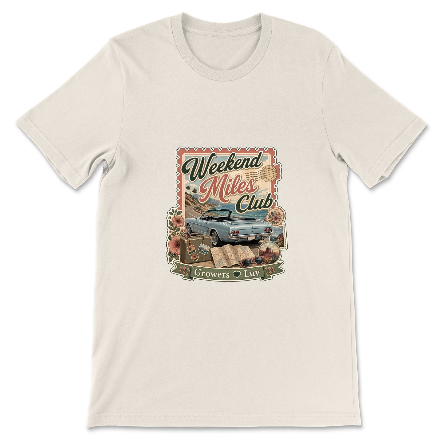 Weekend Miles Club Women's Bella Canvas Graphic Tee in Natural