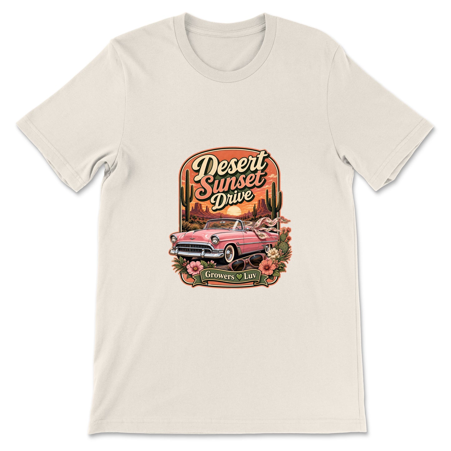 Desert Sunset Drive Women's Bella Canvas Graphic Tee in Natural