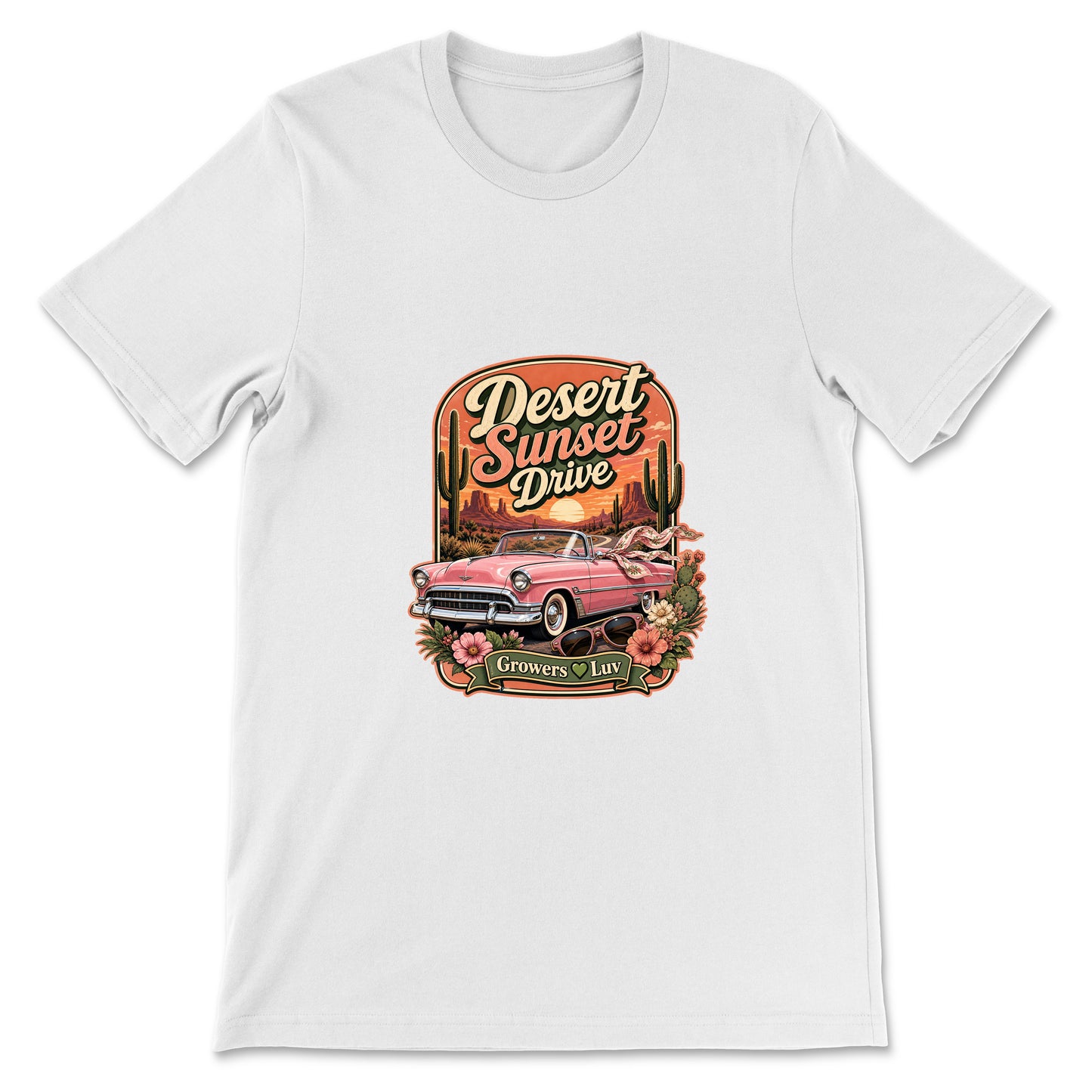 Desert Sunset Drive Women's Bella Canvas Graphic Tee in White
