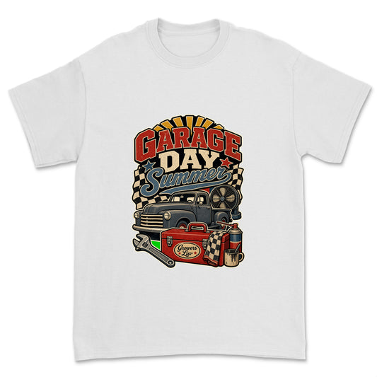 Garage Day Summer Men's Gildan Graphic Tee in White