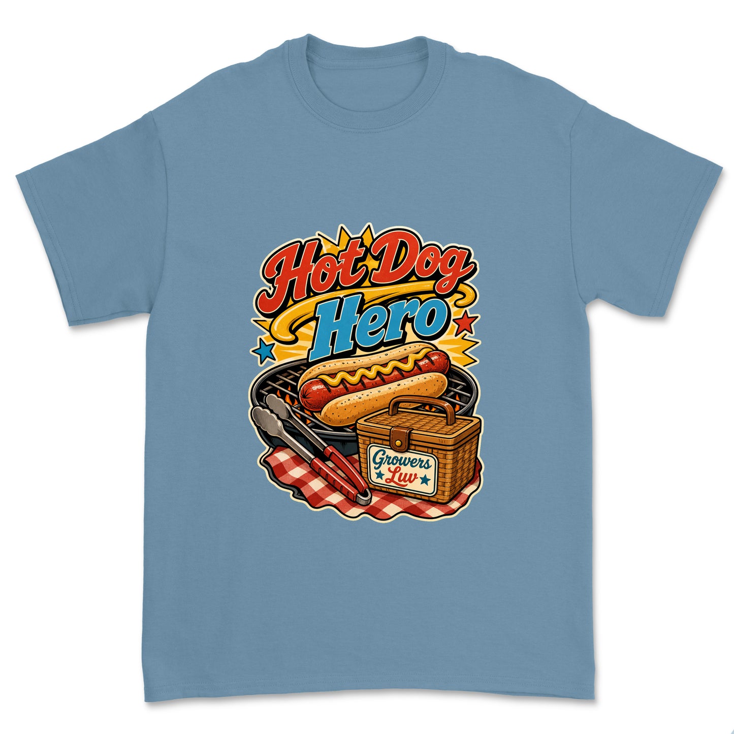 Hot Dog Hero Men's Gildan Graphic Tee in Stone