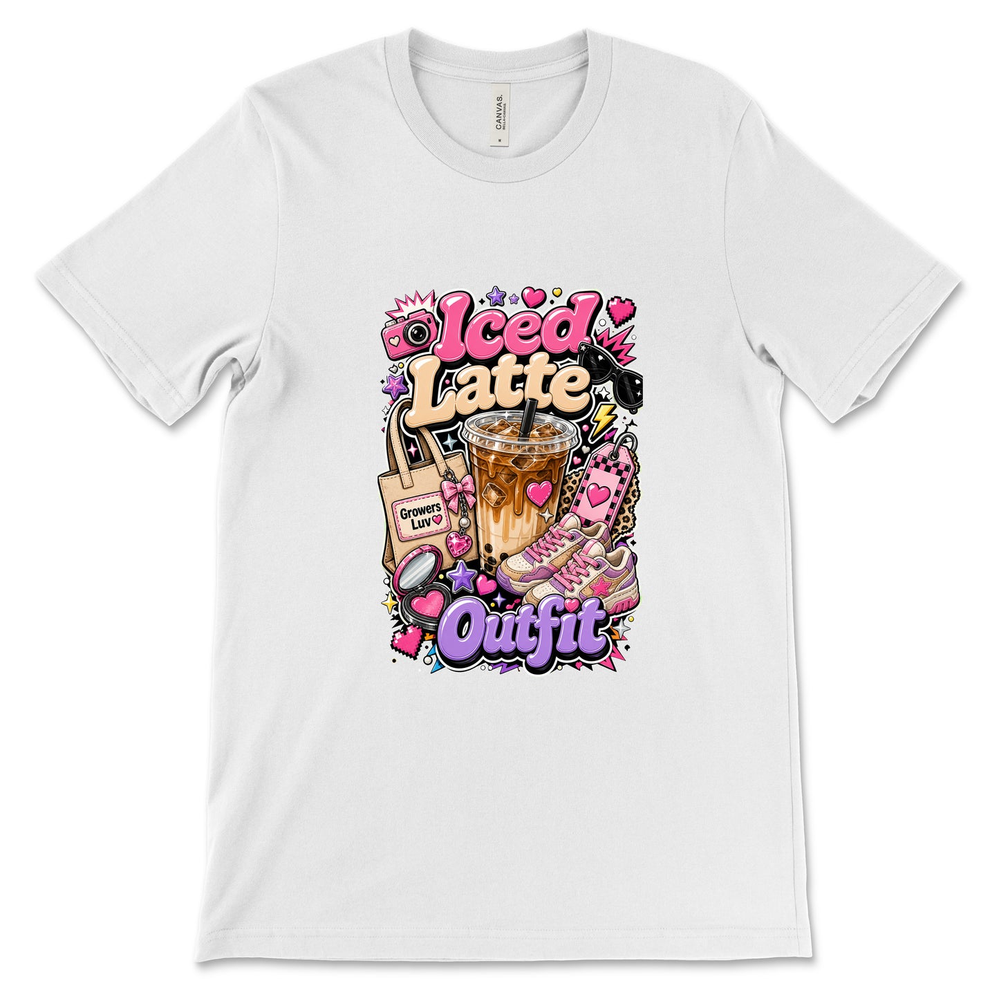 Iced Latte Outfit Women's Bella Canvas Graphic Tee in White