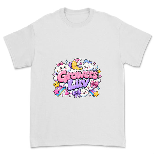 Kawaii Cloud Youth Graphic Tee in White