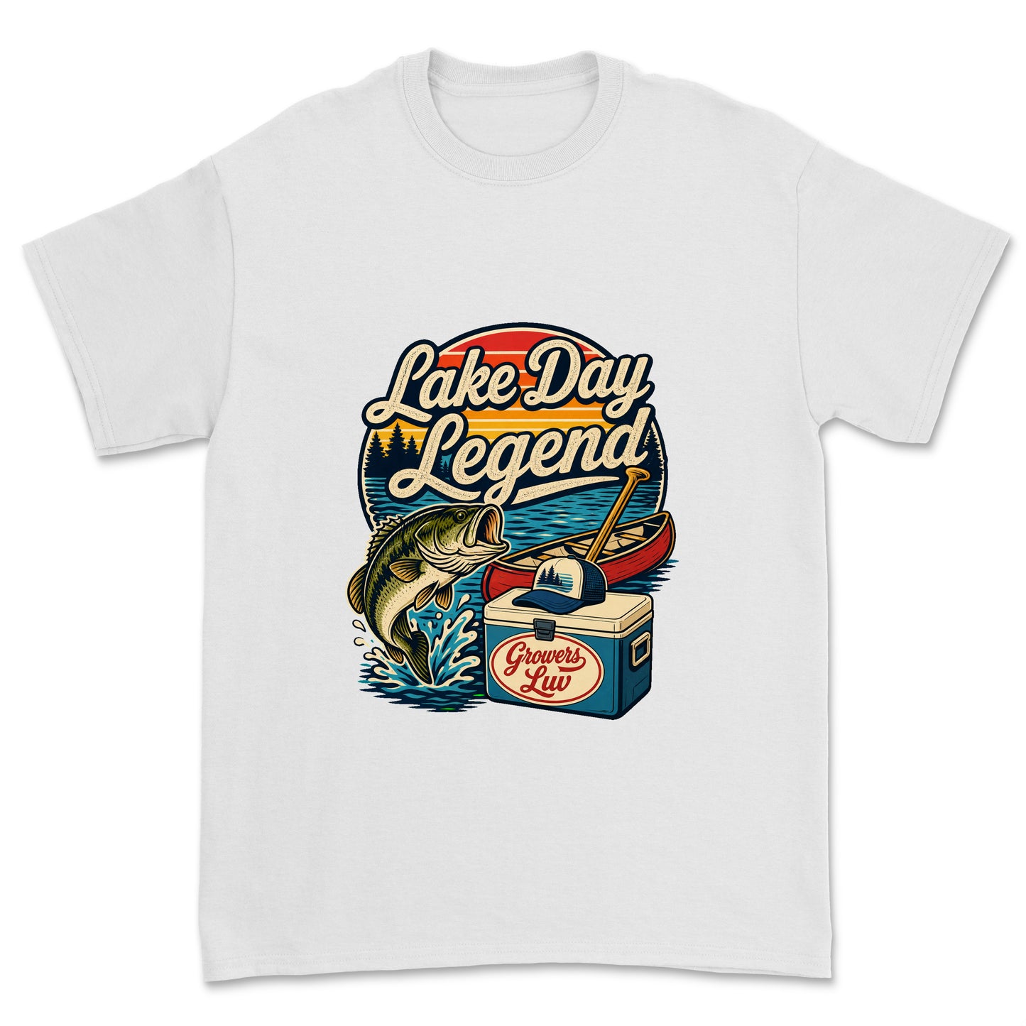 Lake Day Legend Men's Gildan Graphic Tee in White