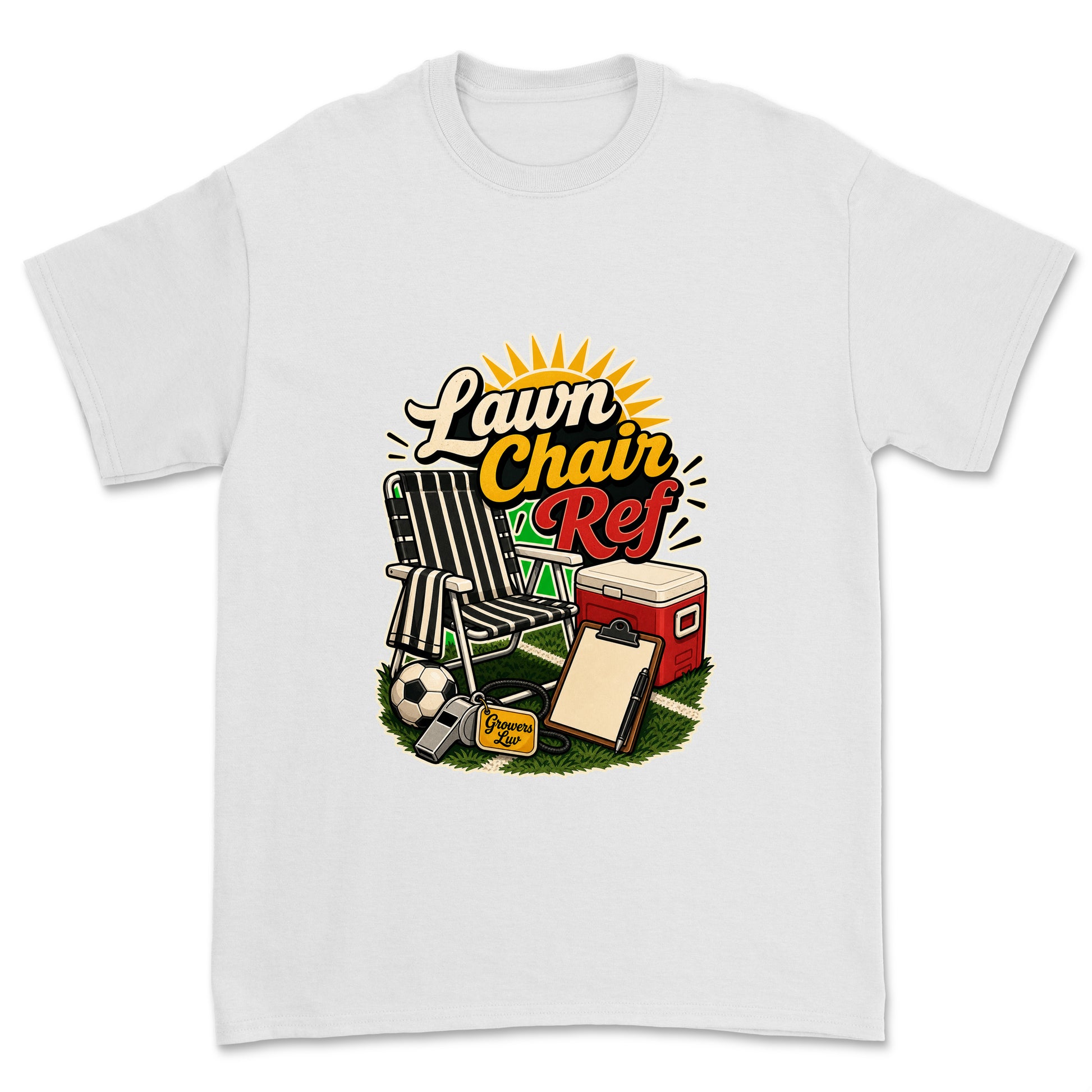 Lawn Chair Ref Men's Gildan Graphic Tee in White