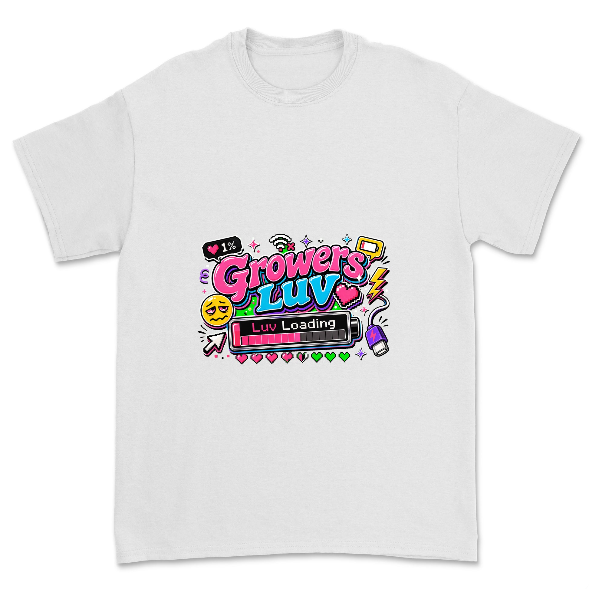 Luv Loading Youth Graphic Tee in White