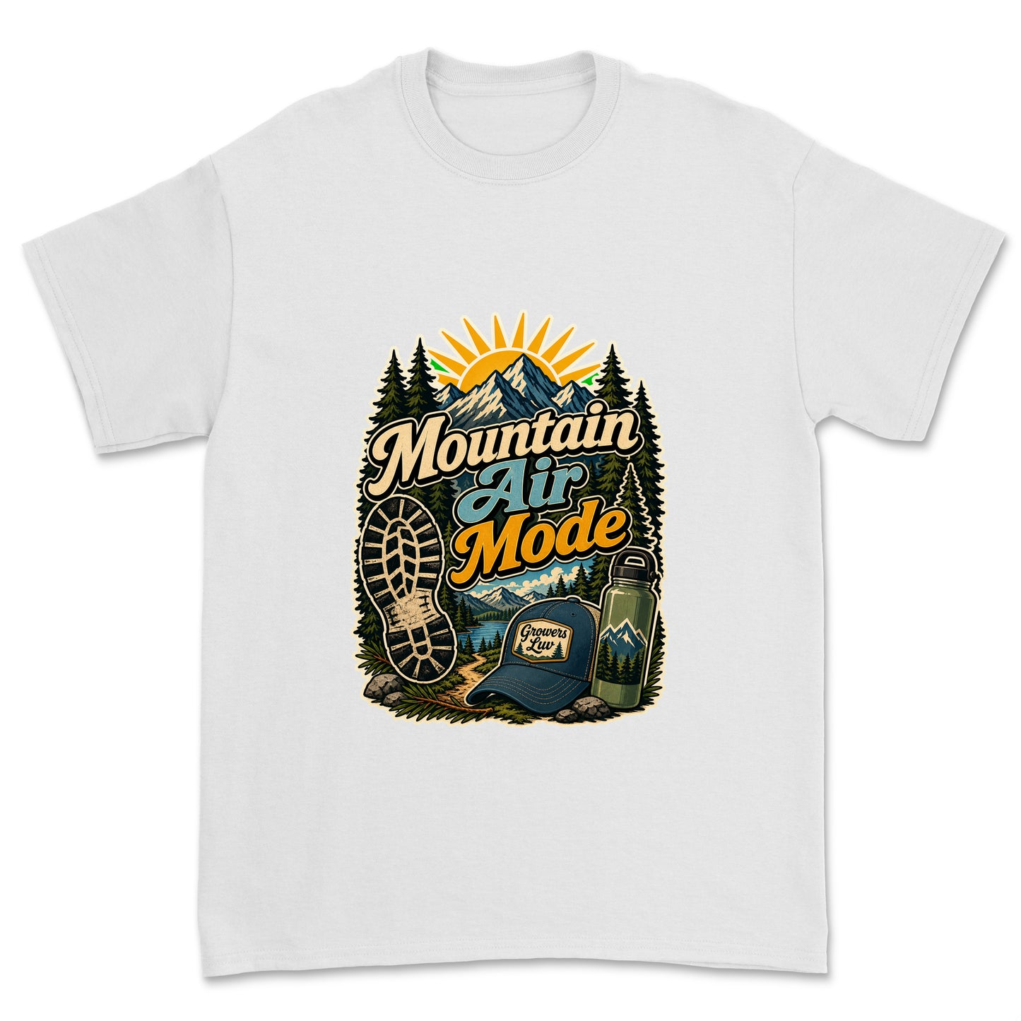Mountain Air Mode Men's Gildan Graphic Tee in White
