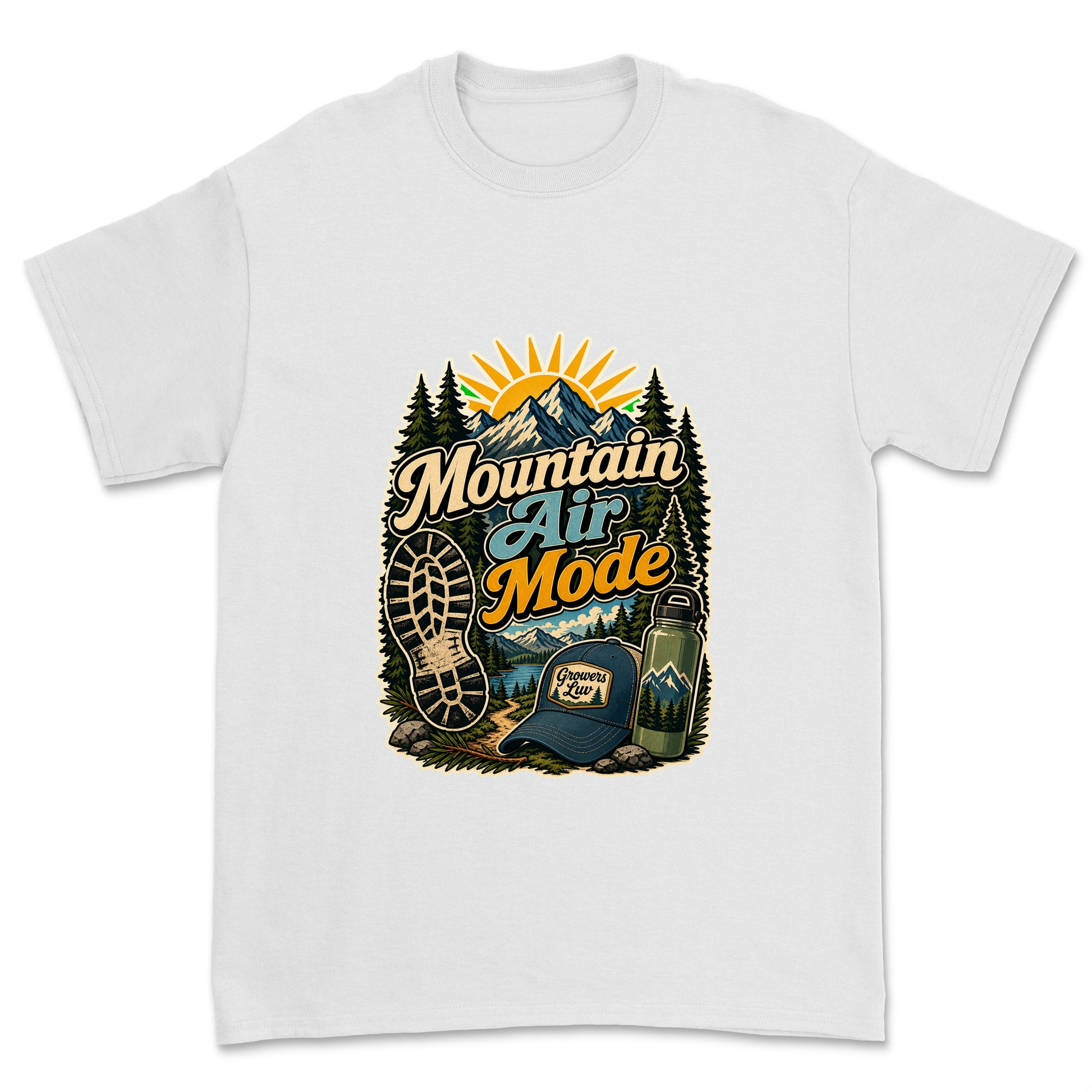 Mountain Air Mode Men's Gildan Graphic Tee in White