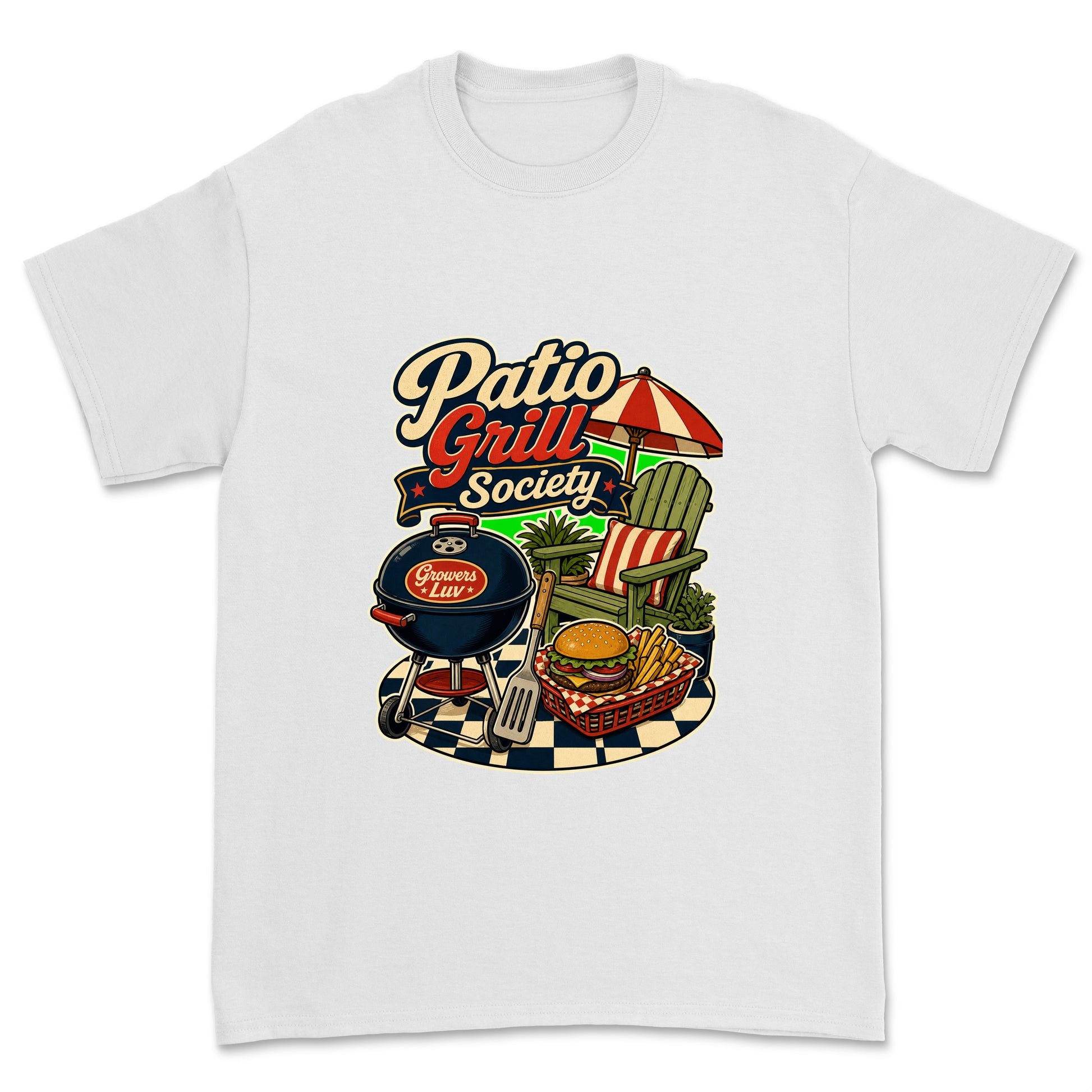 Patio Grill Society Men's Gildan Graphic Tee in White