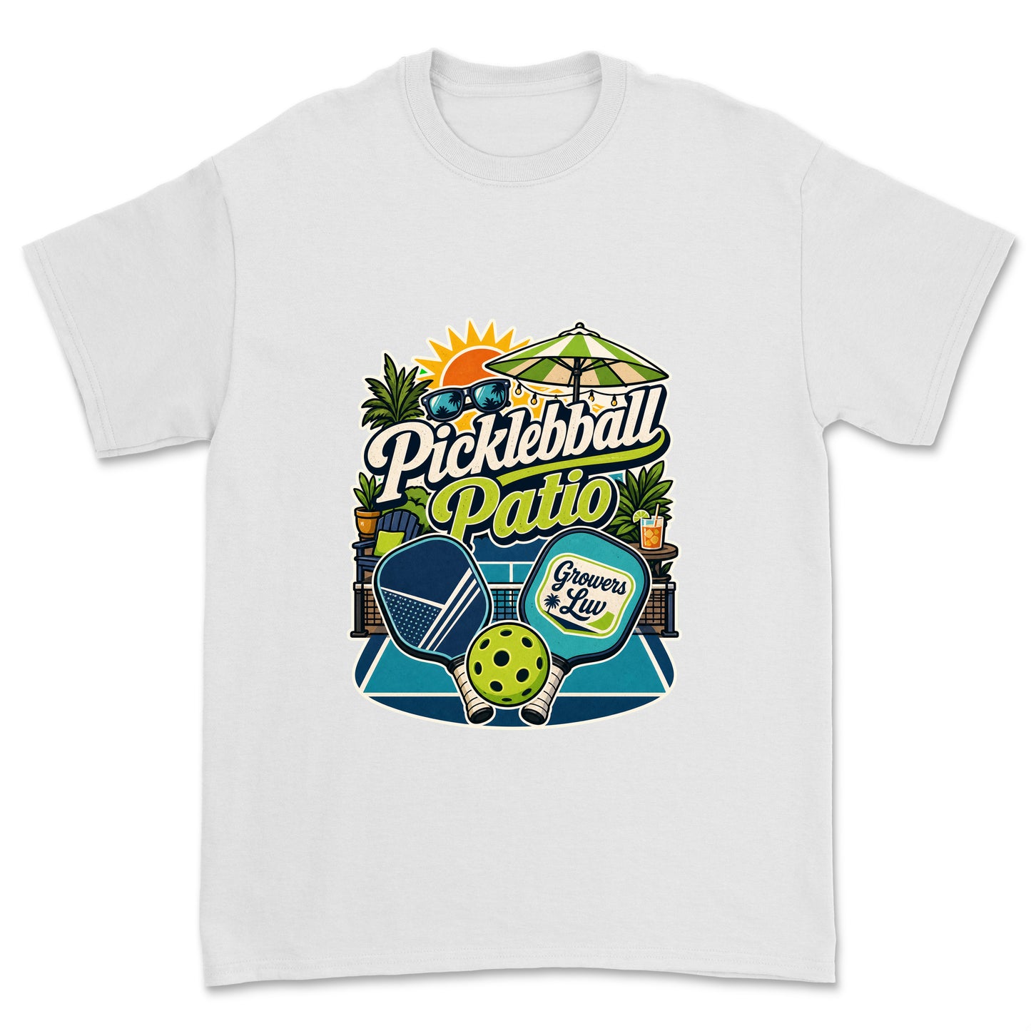 Pickleball Patio Men's Gildan Graphic Tee in White