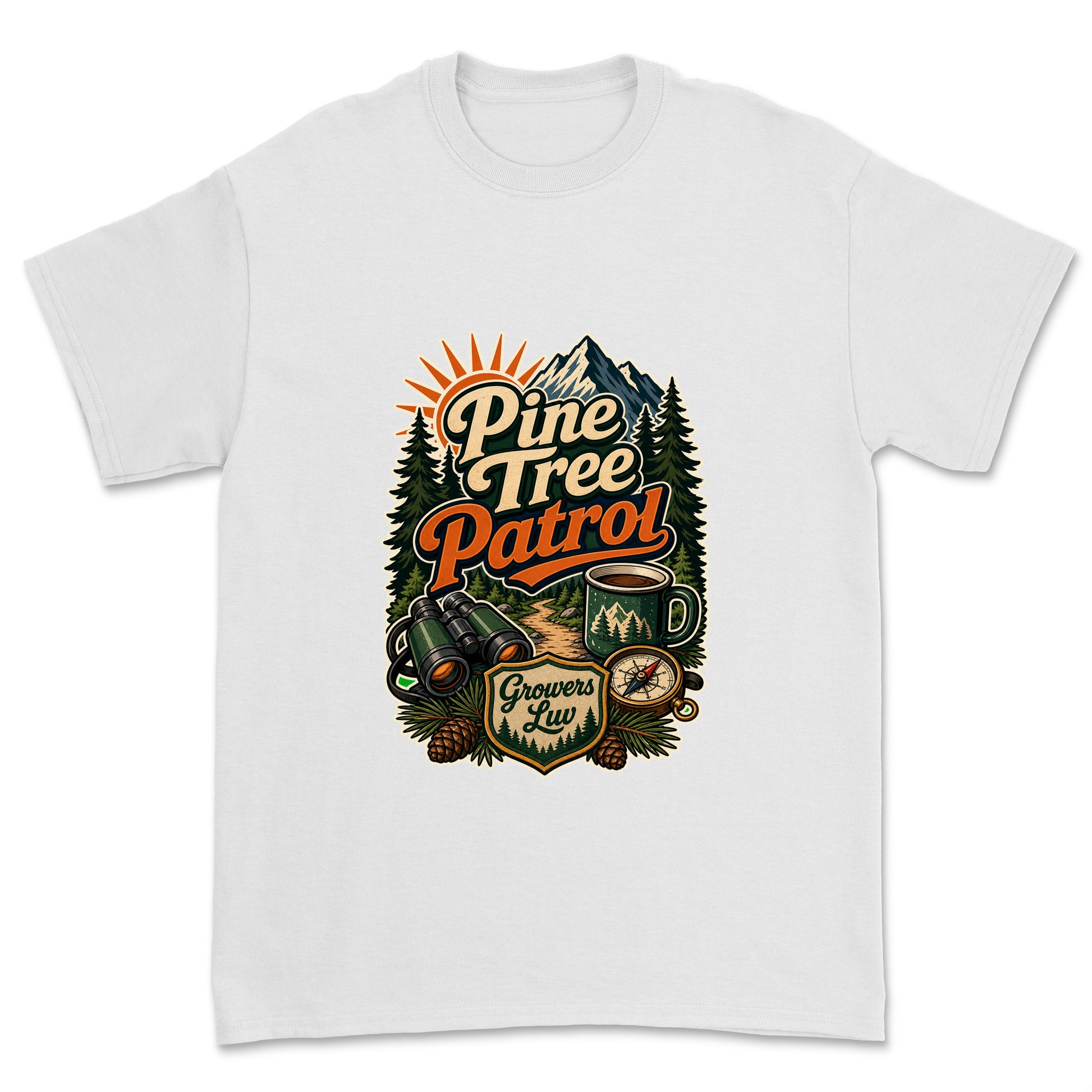Pine Tree Patrol Men's Gildan Graphic Tee in White