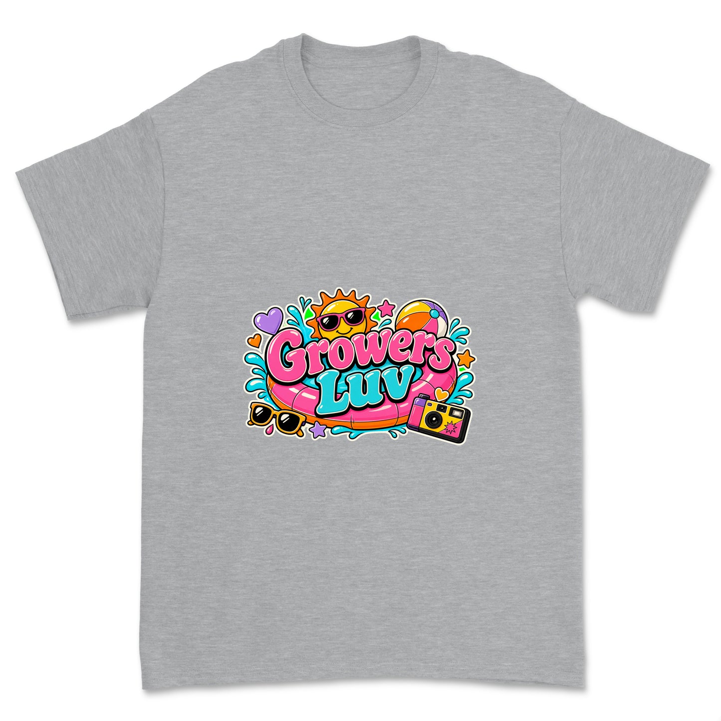 Pool Party Youth Graphic Tee in Sport Grey Heather