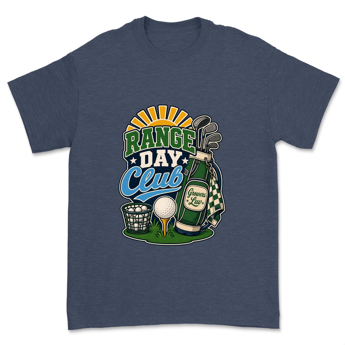 Range Day Club Men's Gildan Graphic Tee in Heather Navy
