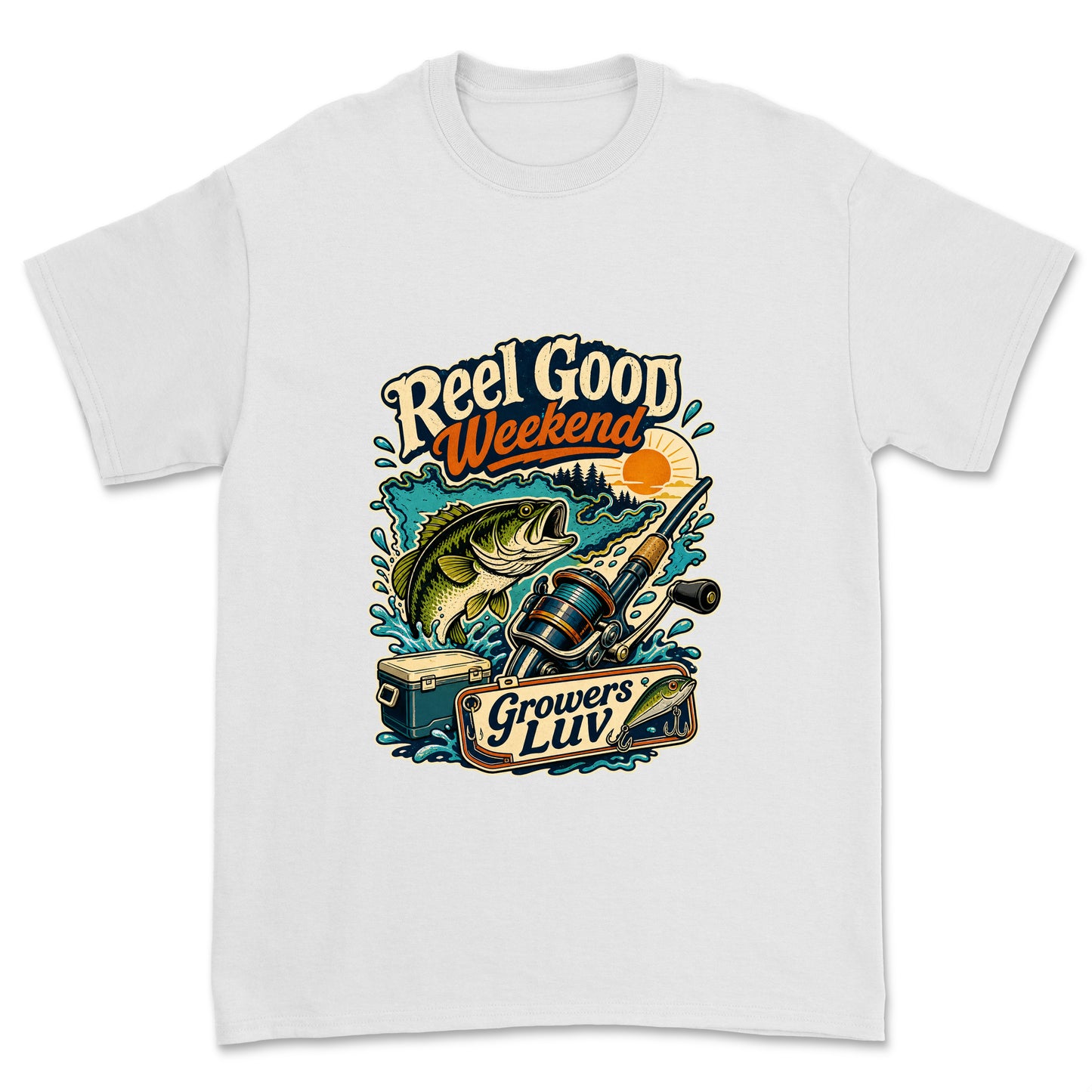 Reel Good Weekend Men's Gildan Graphic Tee in White