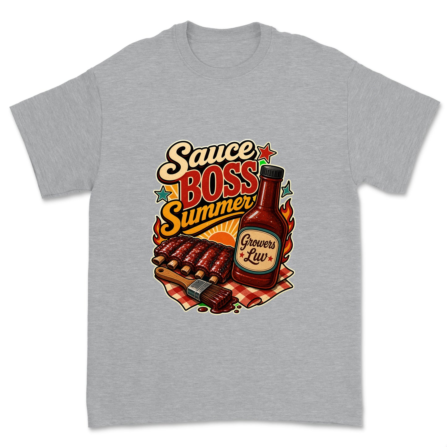 Sauce Boss Summer Men's Gildan Graphic Tee in Sport Grey Heather