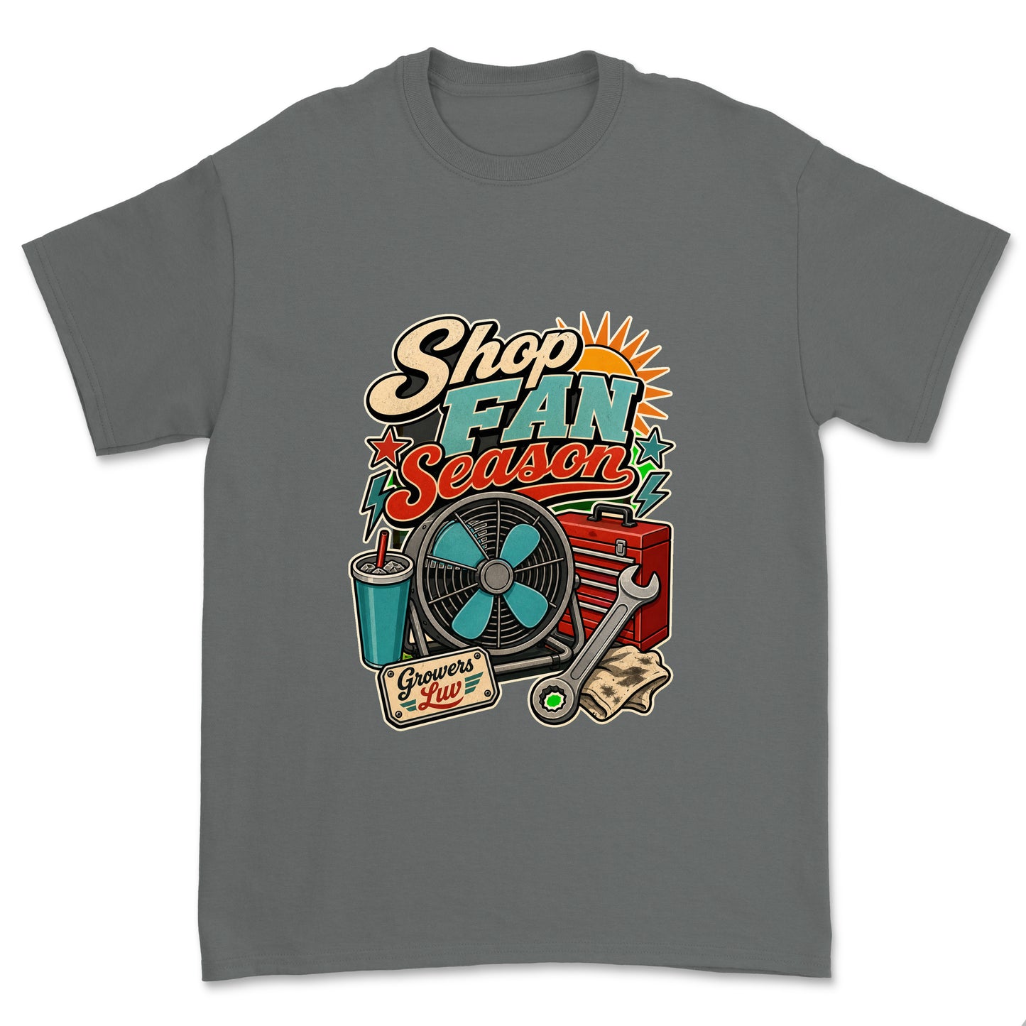 Shop Fan Season Men's Gildan Graphic Tee in Charcoal
