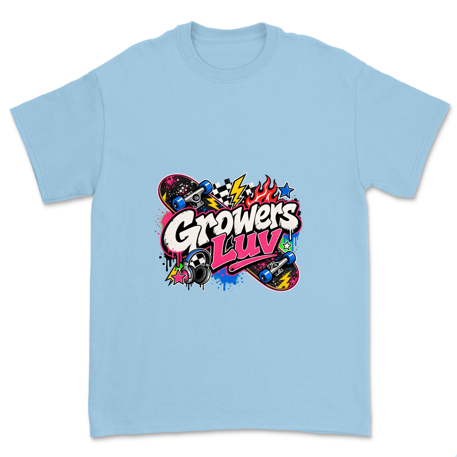 Skate Static Youth Graphic Tee in Light Blue