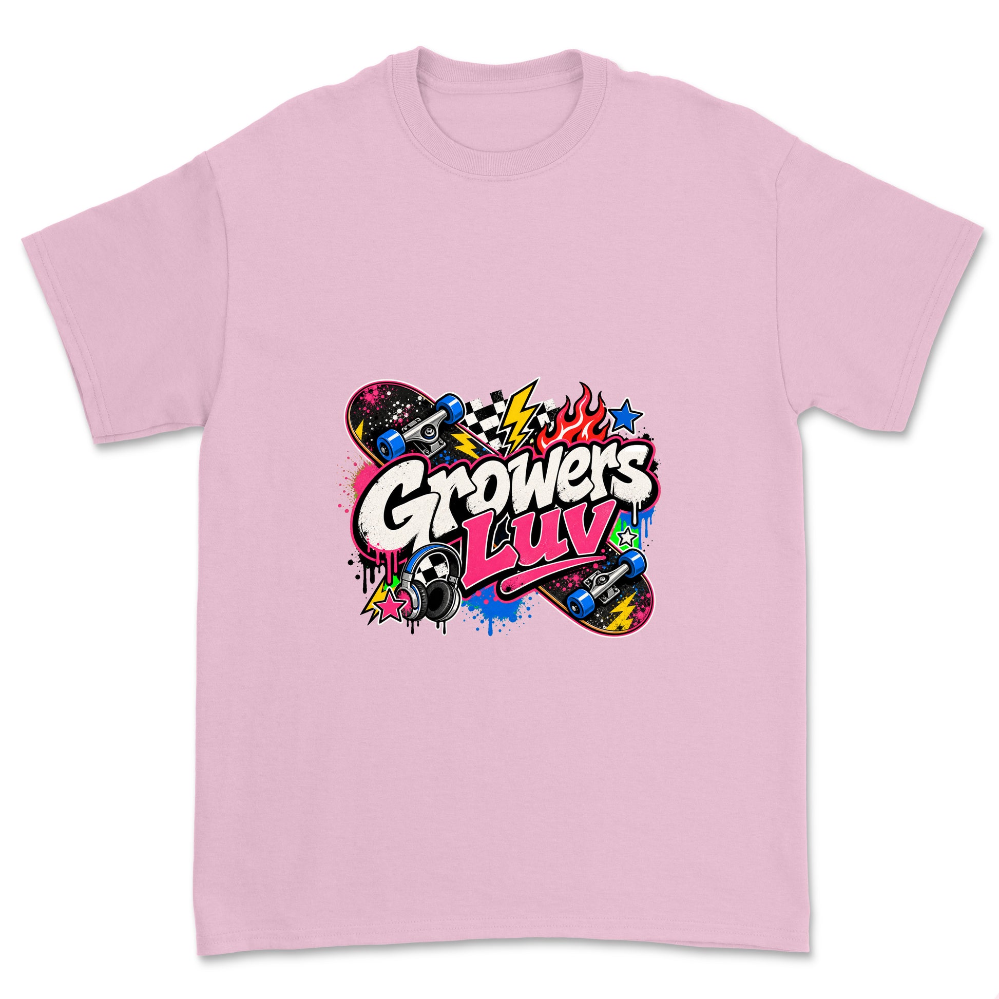 Skate Static Youth Graphic Tee in Light Pink
