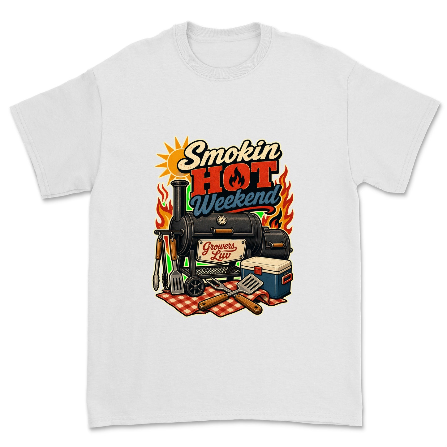 Smokin Hot Weekend Men's Gildan Graphic Tee in White