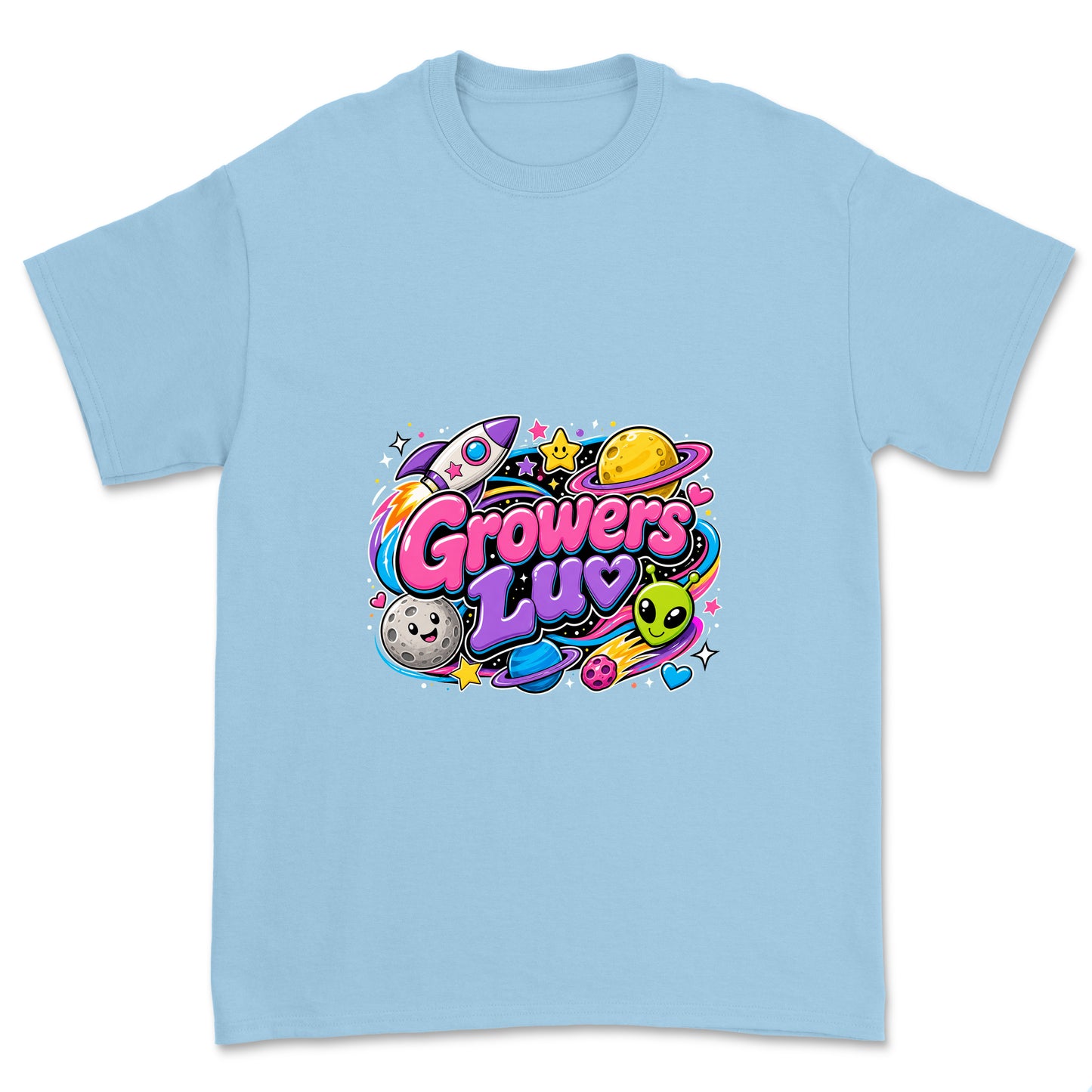 Space Club Youth Graphic Tee in Light Blue