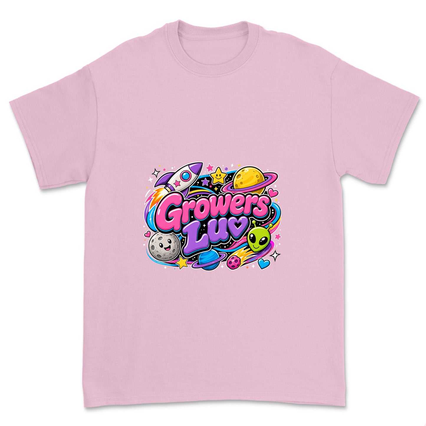 Space Club Youth Graphic Tee in Light Pink