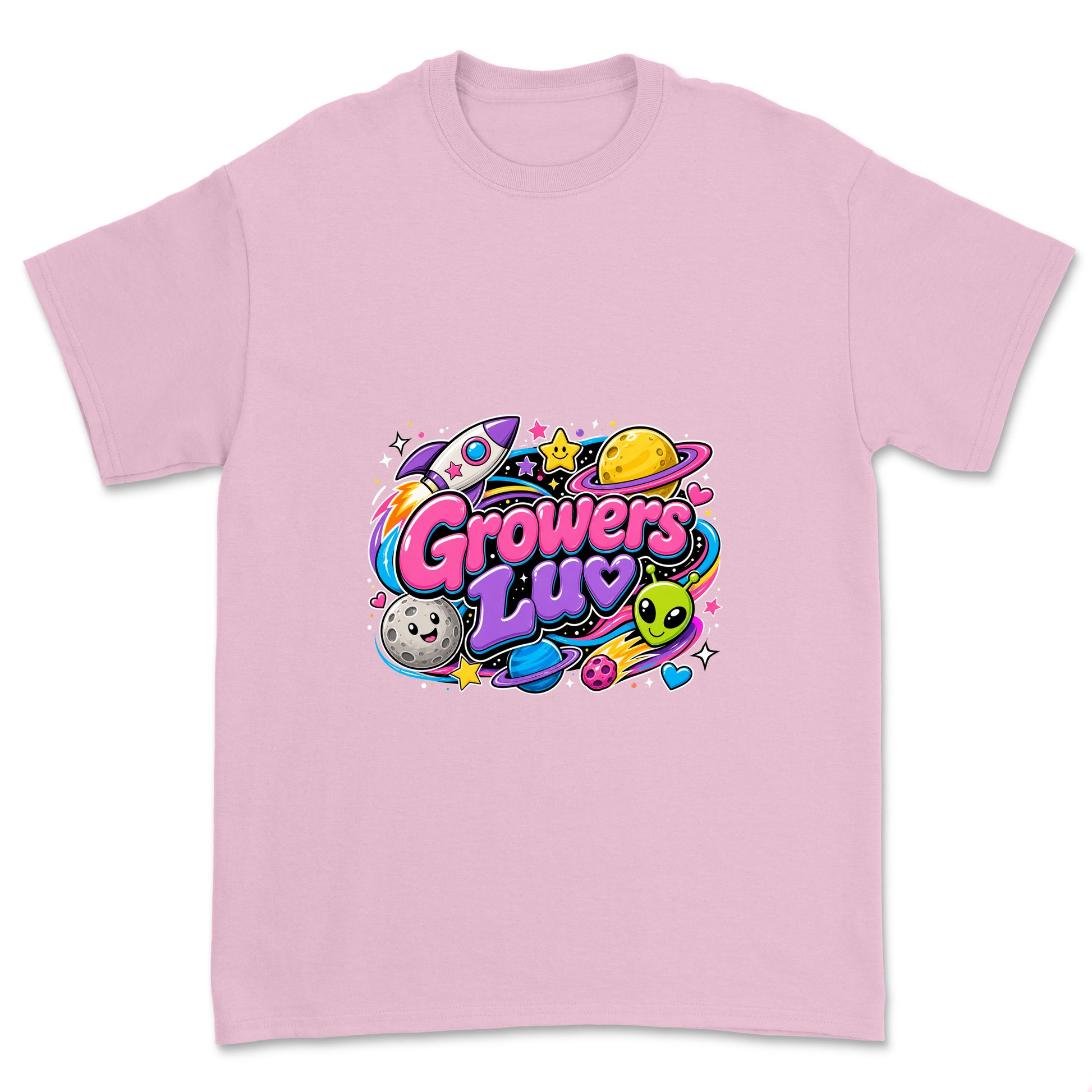 Space Club Youth Graphic Tee in Light Pink
