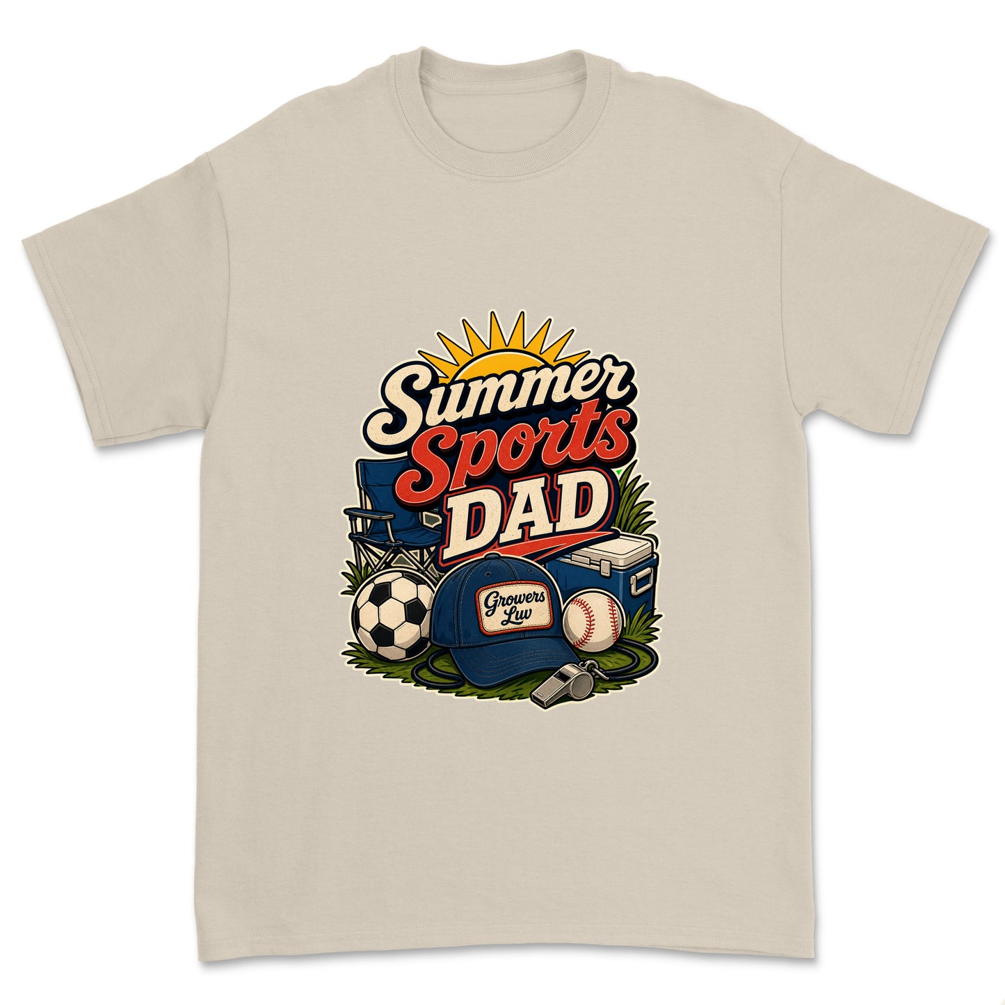 Summer Sports Dad Men's Gildan Graphic Tee in Sand
