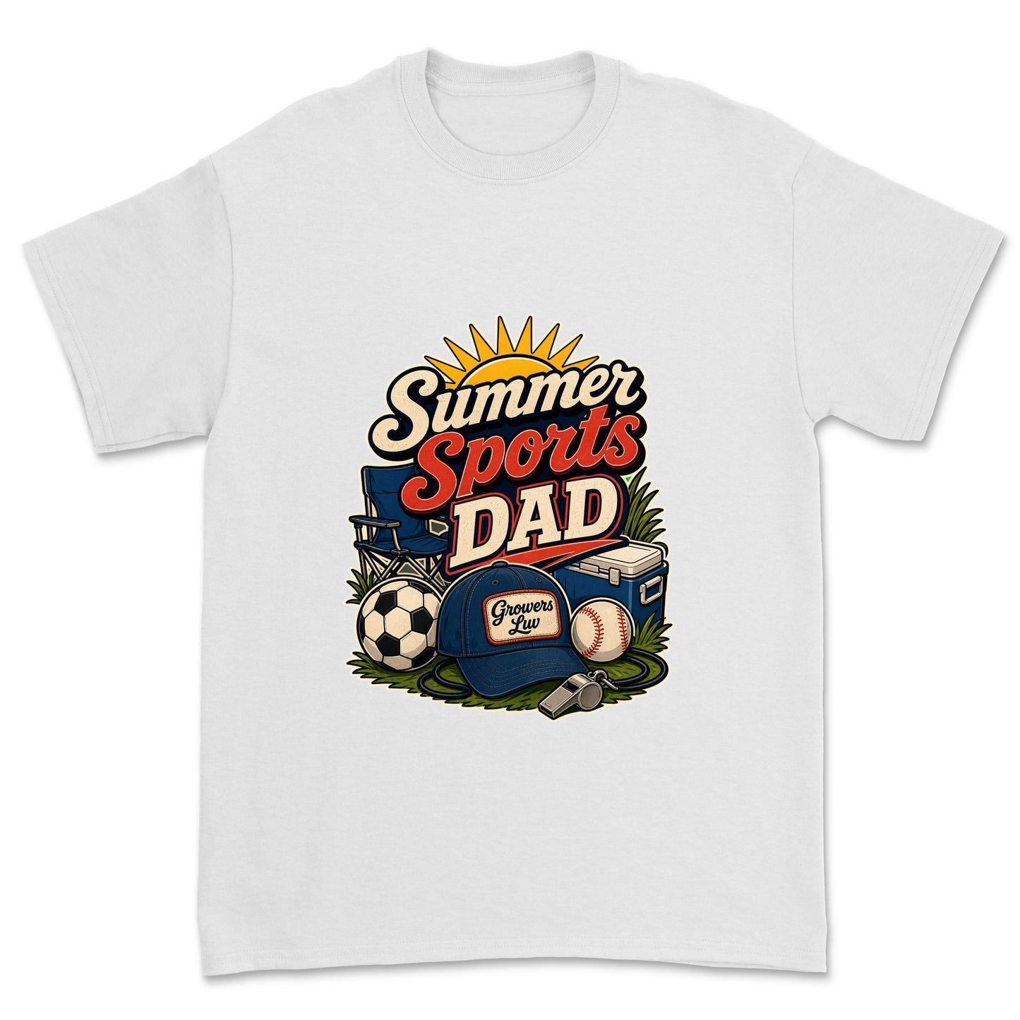 Summer Sports Dad Men's Gildan Graphic Tee in White