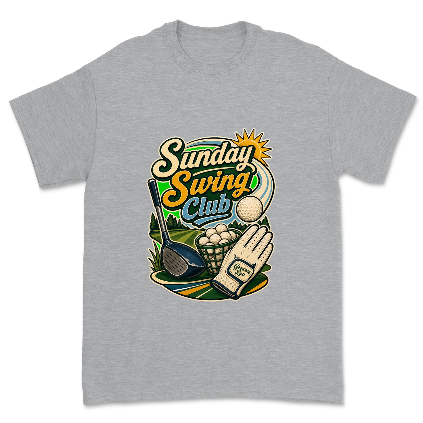 Sunday Swing Club Men's Gildan Graphic Tee in Sport Grey Heather
