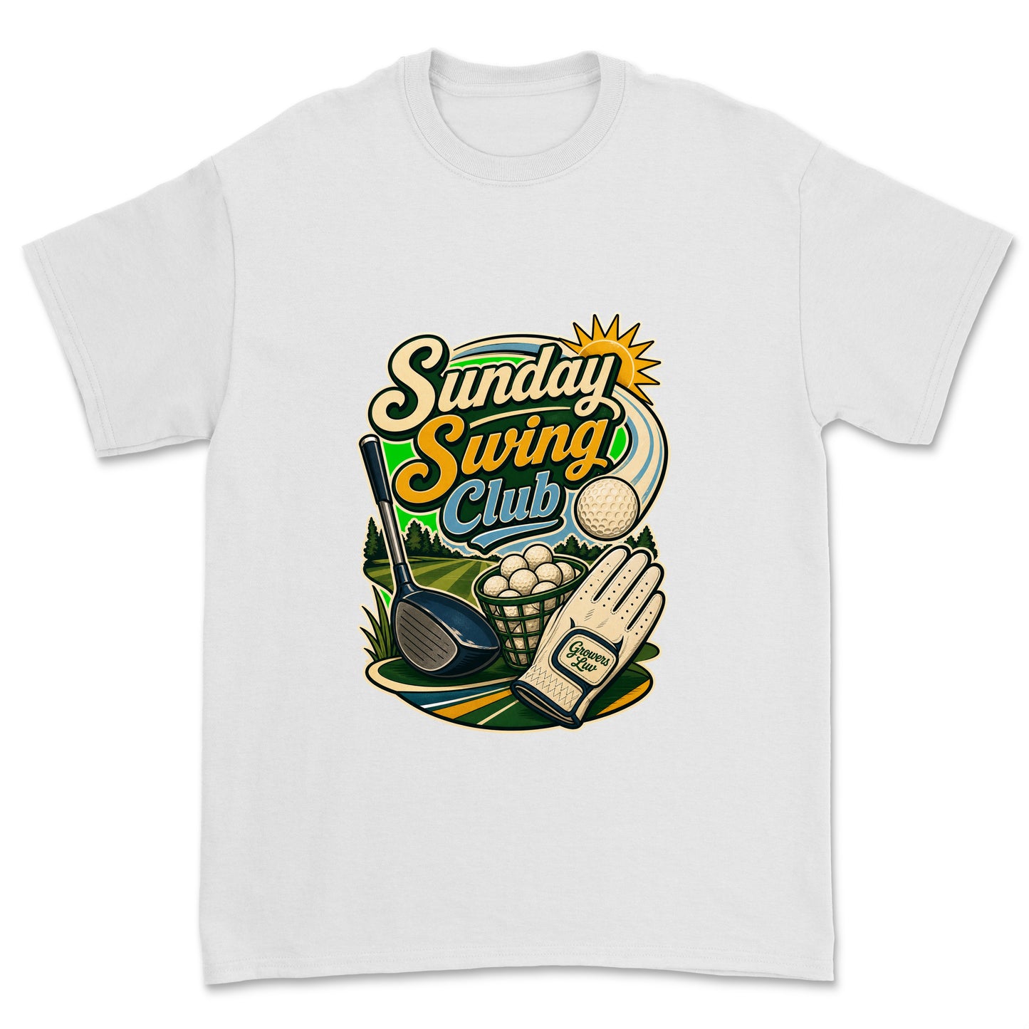 Sunday Swing Club Men's Gildan Graphic Tee in White