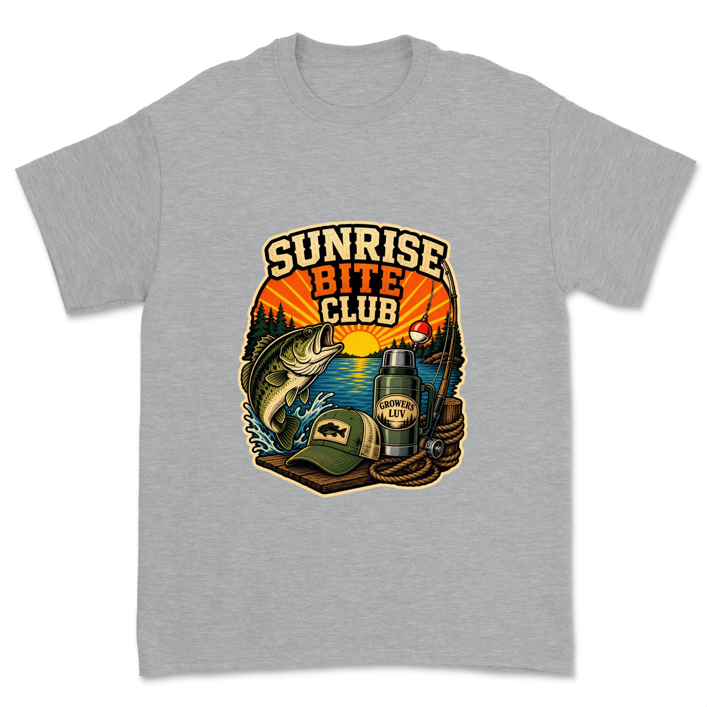 Sunrise Bite Club Men's Gildan Graphic Tee in Sport Grey Heather