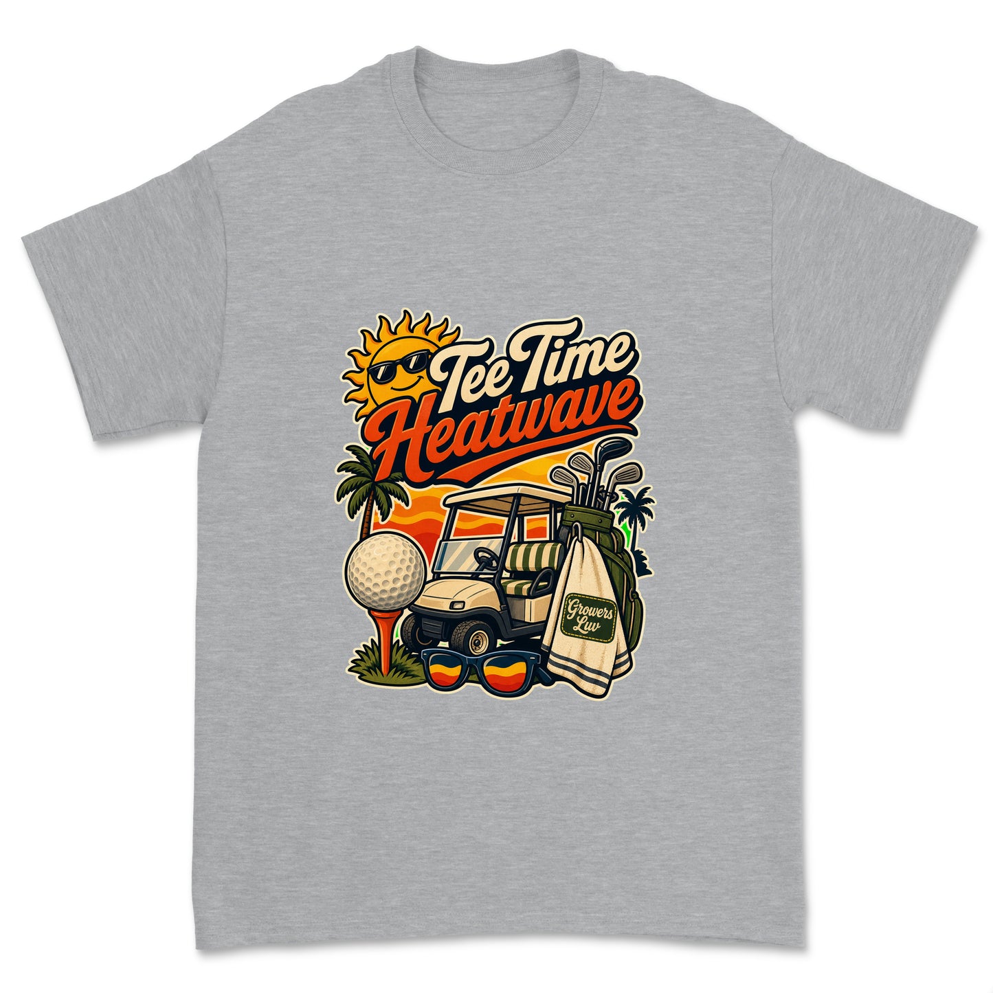 Tee Time Heatwave Men's Gildan Graphic Tee in Sport Grey Heather