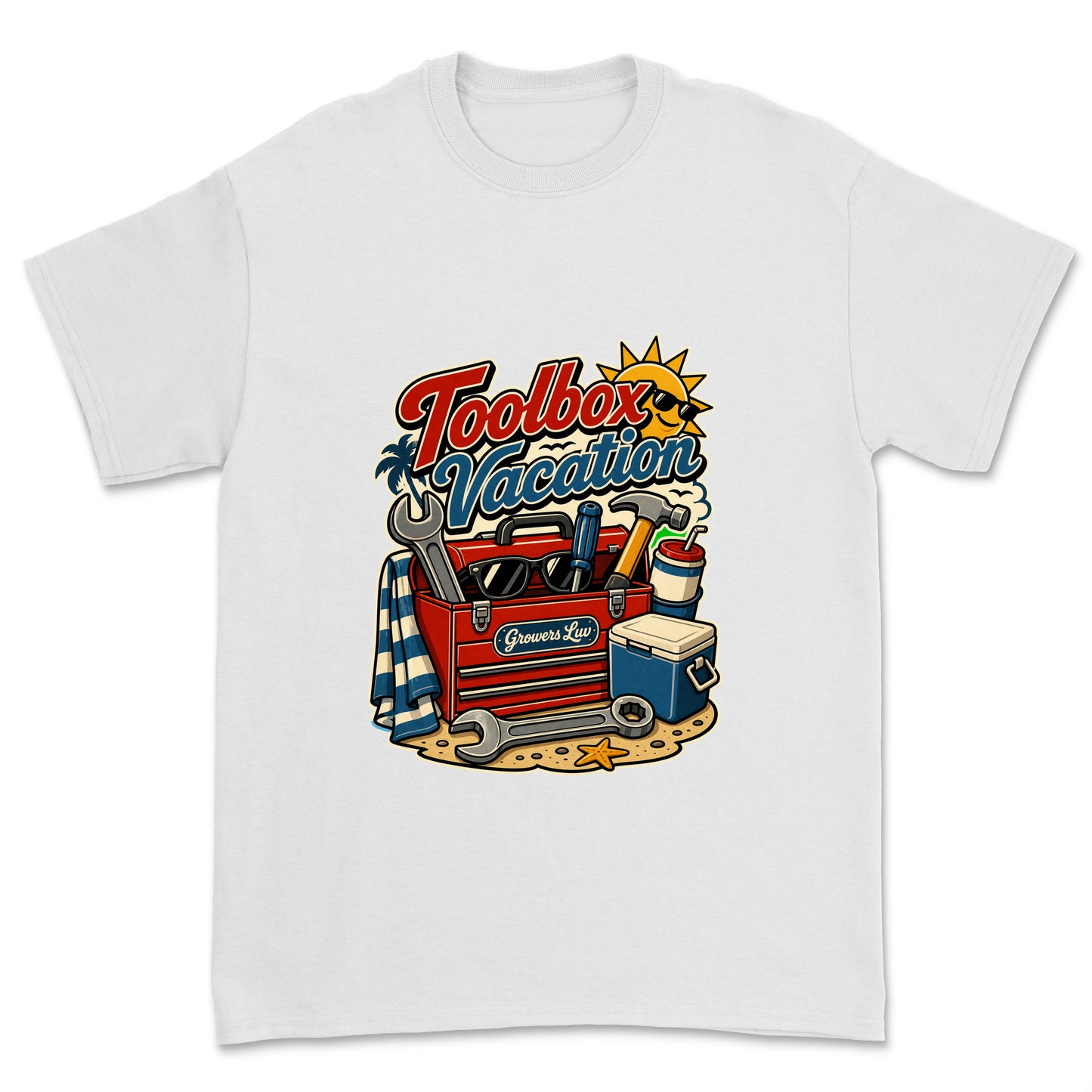 Toolbox Vacation Men's Gildan Graphic Tee in White