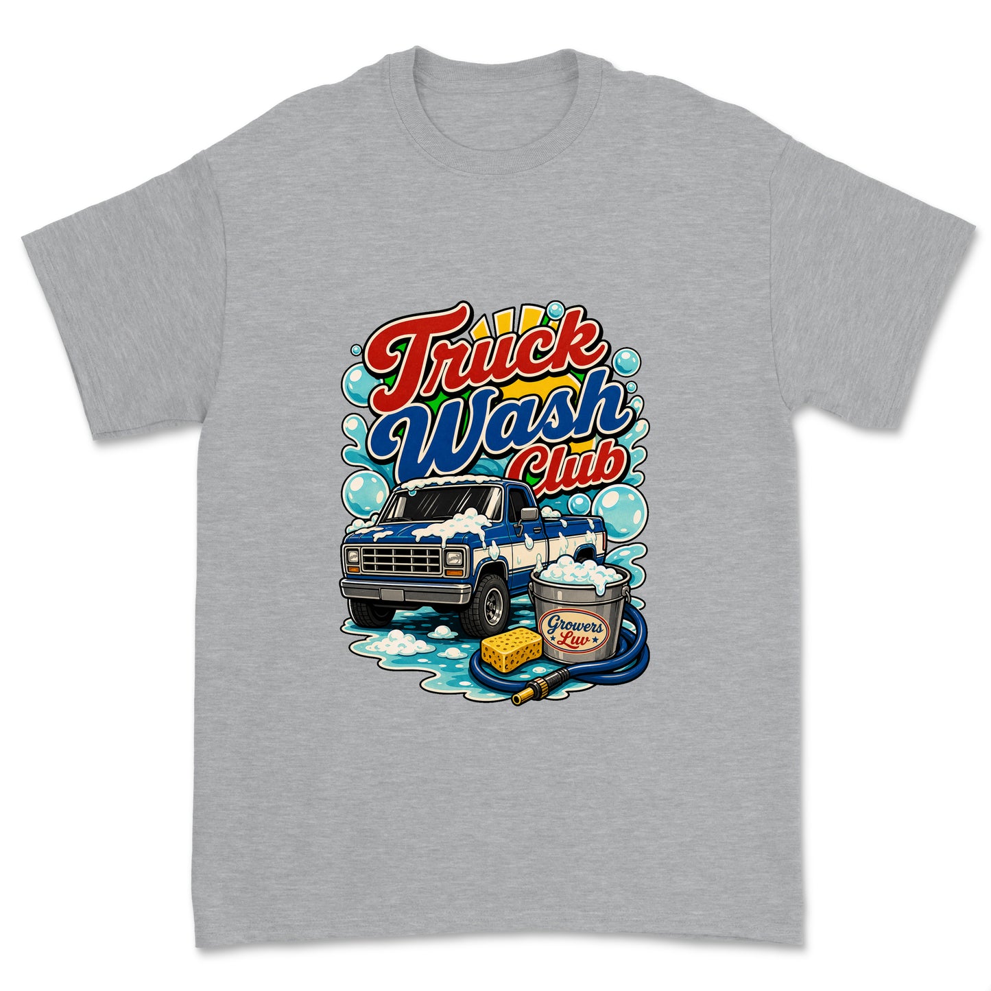 Truck Wash Club Men's Gildan Graphic Tee in Sport Grey Heather