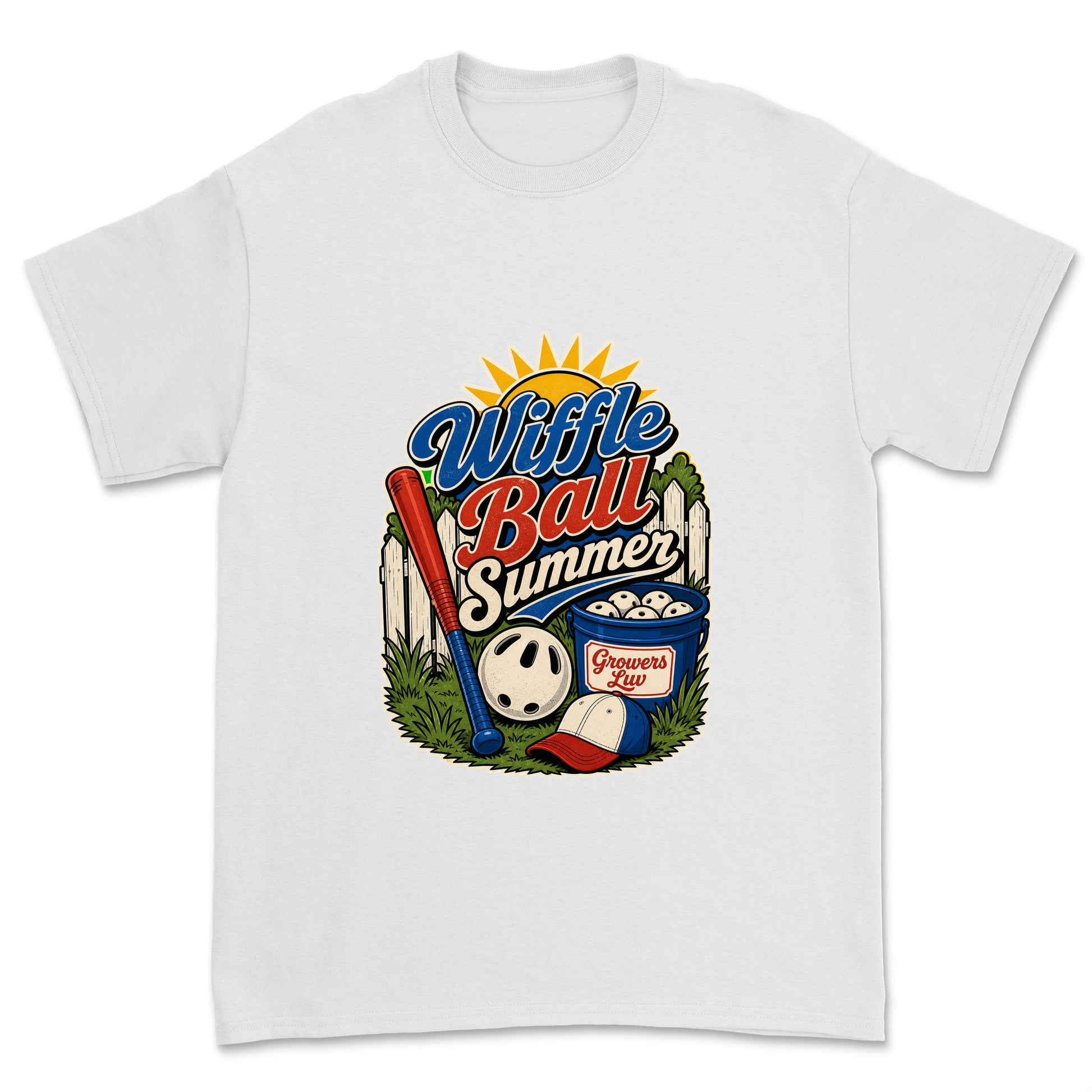 Wiffle Ball Summer Men's Gildan Graphic Tee in White